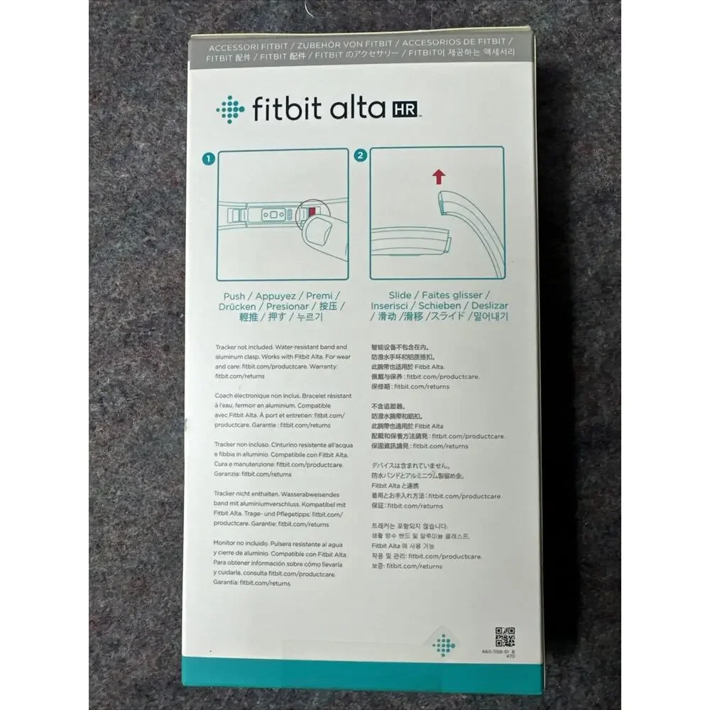 Rare FITBIT Classic Accessory Band Bracelet Alta Fitness Watch Strap Black Leat